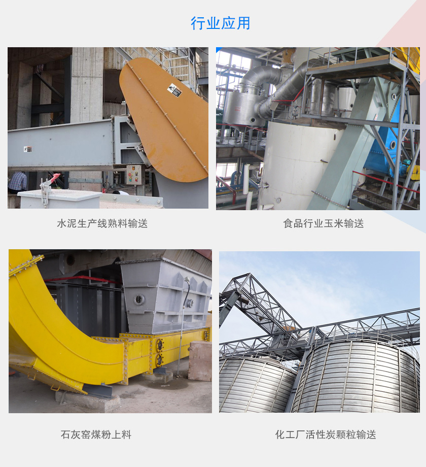 可以水平、傾斜或垂直布置，主要用于水泥、食品、化工、煤炭等行業(yè)