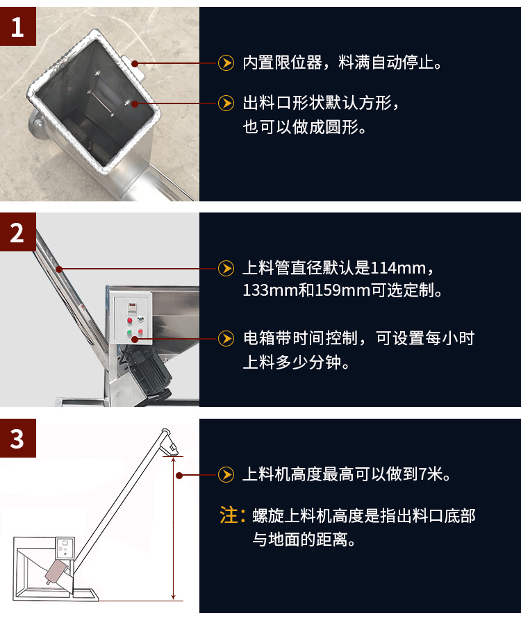 不銹鋼螺旋輸送機自動上料，可定制管徑，高度可做到7米